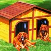 Cabin Dogs Diamond Paintings