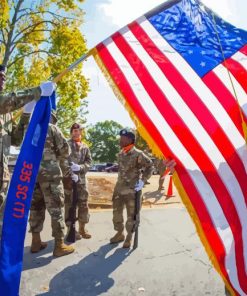 American Flag And Soldiers Diamond Paintings