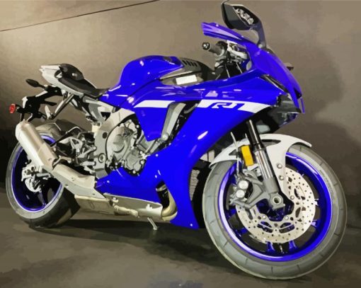 Blue R1 Motorcycle Diamond Paintings