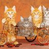 Cats On Bicycle Art Diamond Paintings