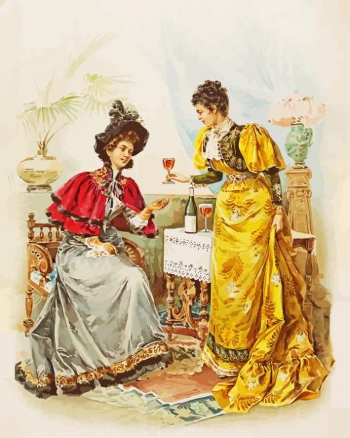 Women Drinking Wine Diamond Paintings