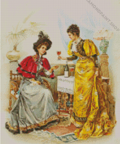 Women Drinking Wine Diamond Paintings