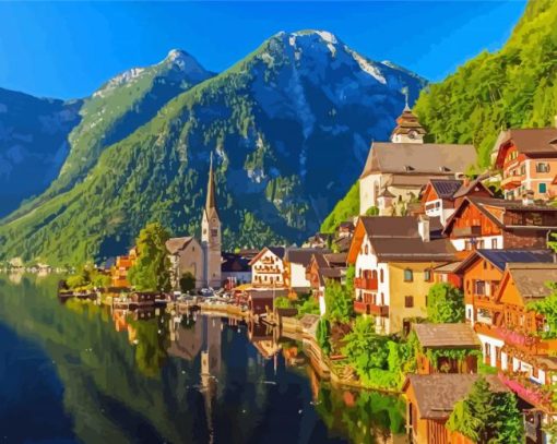 Hallstatt Mountains Diamond Paintings