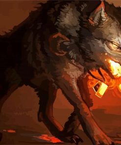 Fire Wolf Art Diamond Paintings