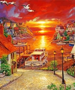 Fishing Village Art Diamond Paintings