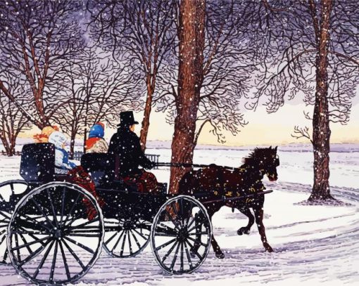 Horse Carriage Art Diamond Paintings