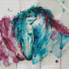 Pink And Blue Horses Diamond Paintings