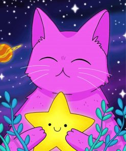 Purple Cat Art Diamond Paintings