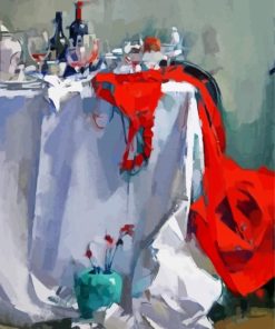 Red Dress On Table Diamond Paintings