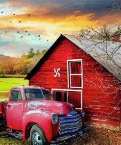 Old Truck And Barn Diamond Paintings