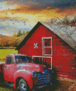 Old Truck And Barn Diamond Paintings