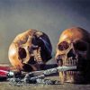 Skulls With Cigarette Diamond Paintings