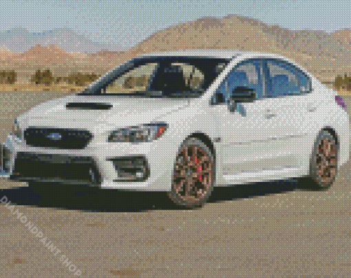 White Subaru Car Diamond Paintings