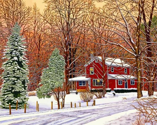 Home In Winter Diamond Paintings