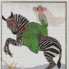 Woman Riding Zebra Poster Diamond Paintings