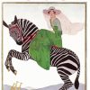 Woman Riding Zebra Poster Diamond Paintings