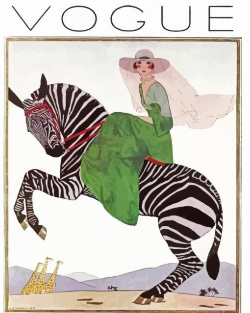 Woman Riding Zebra Poster Diamond Paintings