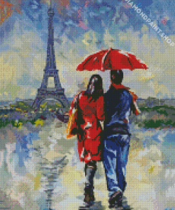 Couple In Paris Diamond Paintings