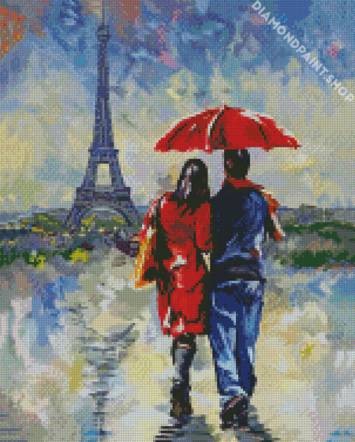 Couple In Paris Diamond Paintings