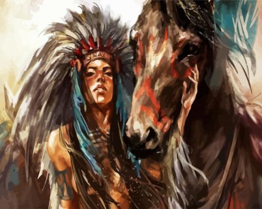 American Native Lady Diamond Paintings