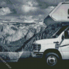 Motorhome And Mountains Diamond Paintings