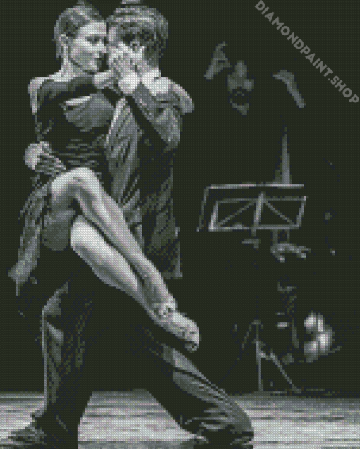 Monochrome Tango Dancers Diamond Paintings