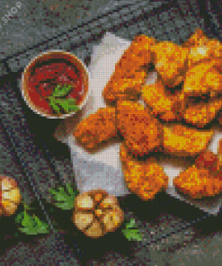 Tasty Chicken With Nugget Diamond Paintings