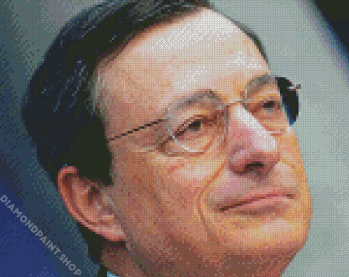 Close Up Mario Draghi Diamond Paintings