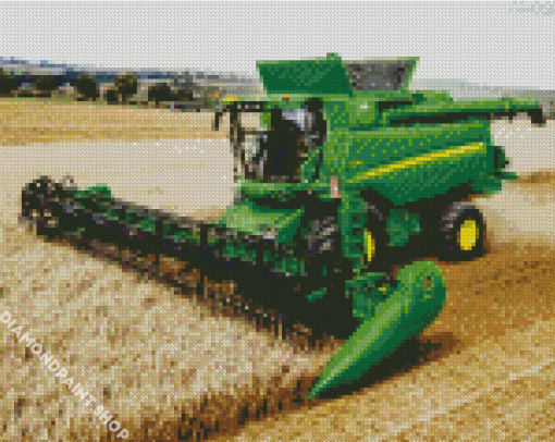 Combine Harvester In Field Diamond Paintings