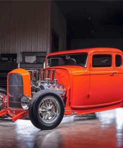 Orange 32 Ford Coupe Diamond Paintings