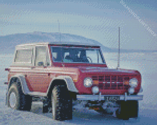 Red Ford Bronco Diamond Paintings