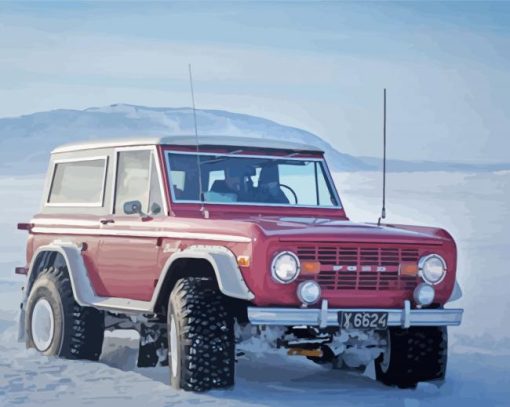 Red Ford Bronco Diamond Paintings