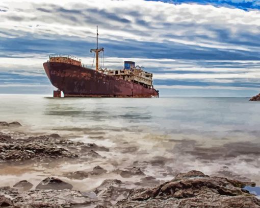 Wrack Ship Diamond By Paintings