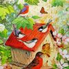 Birds And Flowers Diamond Paintings