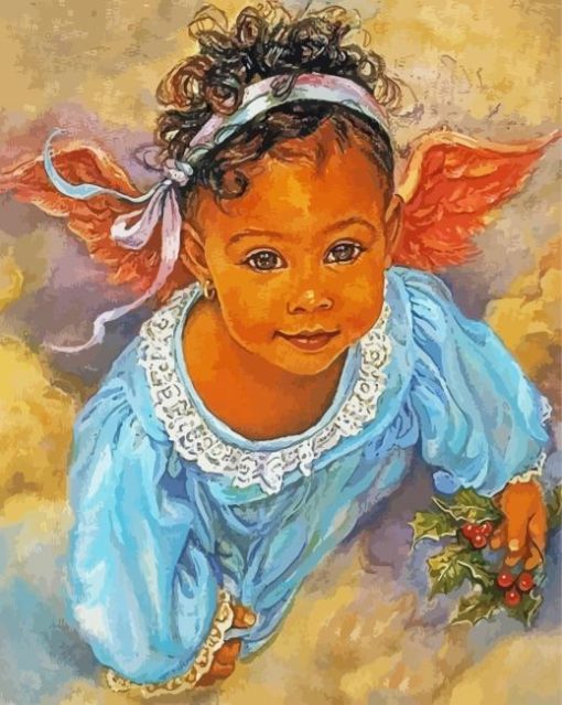 Black Baby Girl Diamond Paintings