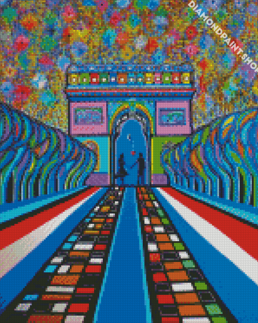 Champs Elysees Street Diamond By Paintings