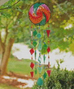 Circle Glass Wind Chimes Diamond Paintings