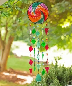 Circle Glass Wind Chimes Diamond Paintings