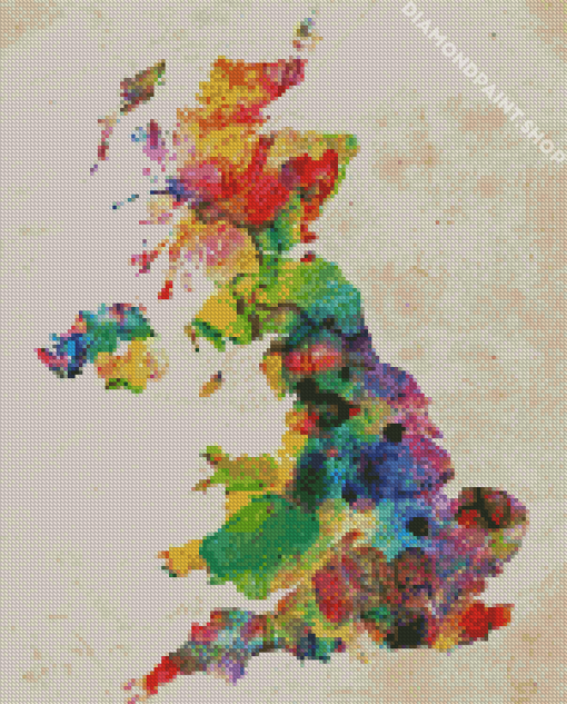 Colorful England Map Diamond Paintings