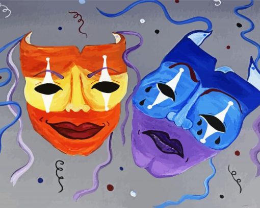 Comedy And Tragedy Masks Diamond Paintings