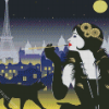 Deco Woman And Cat Diamond Paintings