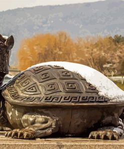 Dragon Turtle In Snow Diamond Paintings