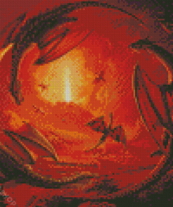 Fantasy Circular Dragons Art Diamond Paintings