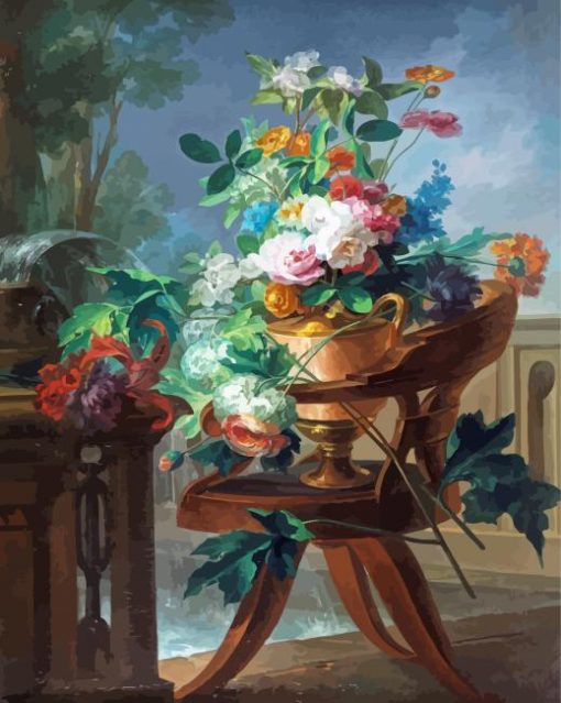 Flower Vase On Chair Diamond Paintings