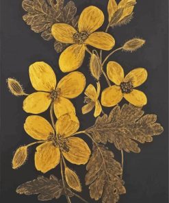 Golden Flowers Diamond Paintings