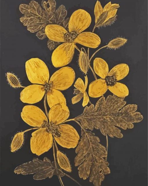 Golden Flowers Diamond Paintings