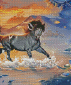 Grey Horse In Water Diamond Paintings