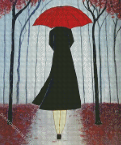 Lady With Umbrella Diamond Paintings