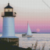 Lighthouse And Sailboat Art Diamond Paintings