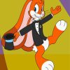 Orange Big Eared Bunny Diamond Paintings